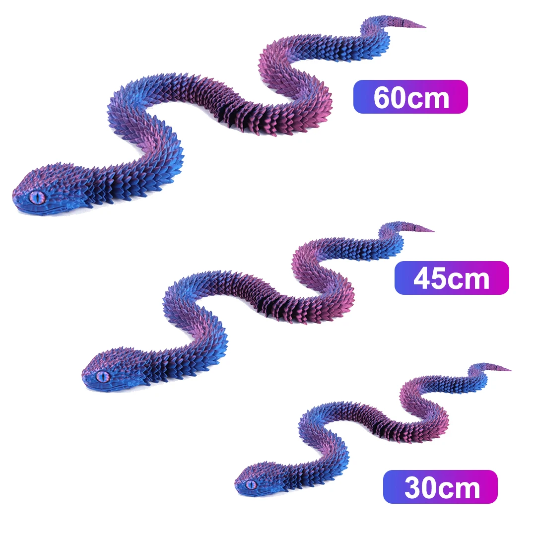 3D Printed Snake Movable Joint Simulation 3d Printed Figures NewYear Decoration 2025 Traditional Table 3d Ornament For Kids Gift 2