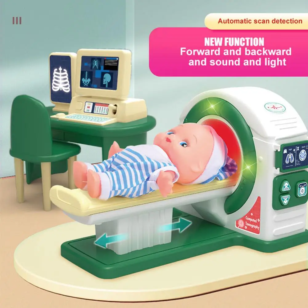 Children Doctor Playset Toddler Doctor Play Kit Educational Kids Kit with Realistic Ct Machine Medical for Role for Boys