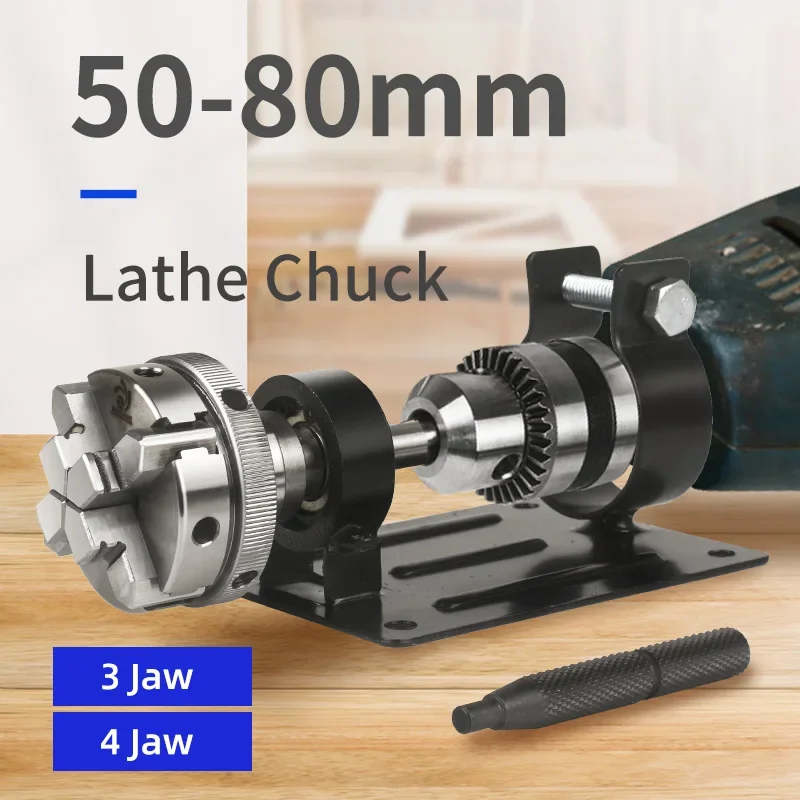 

Lathe 3/4 Jaw Self-centering DIY Lathe Wood 50mm 65mm 80mm Mini Collet Lathe Accessory