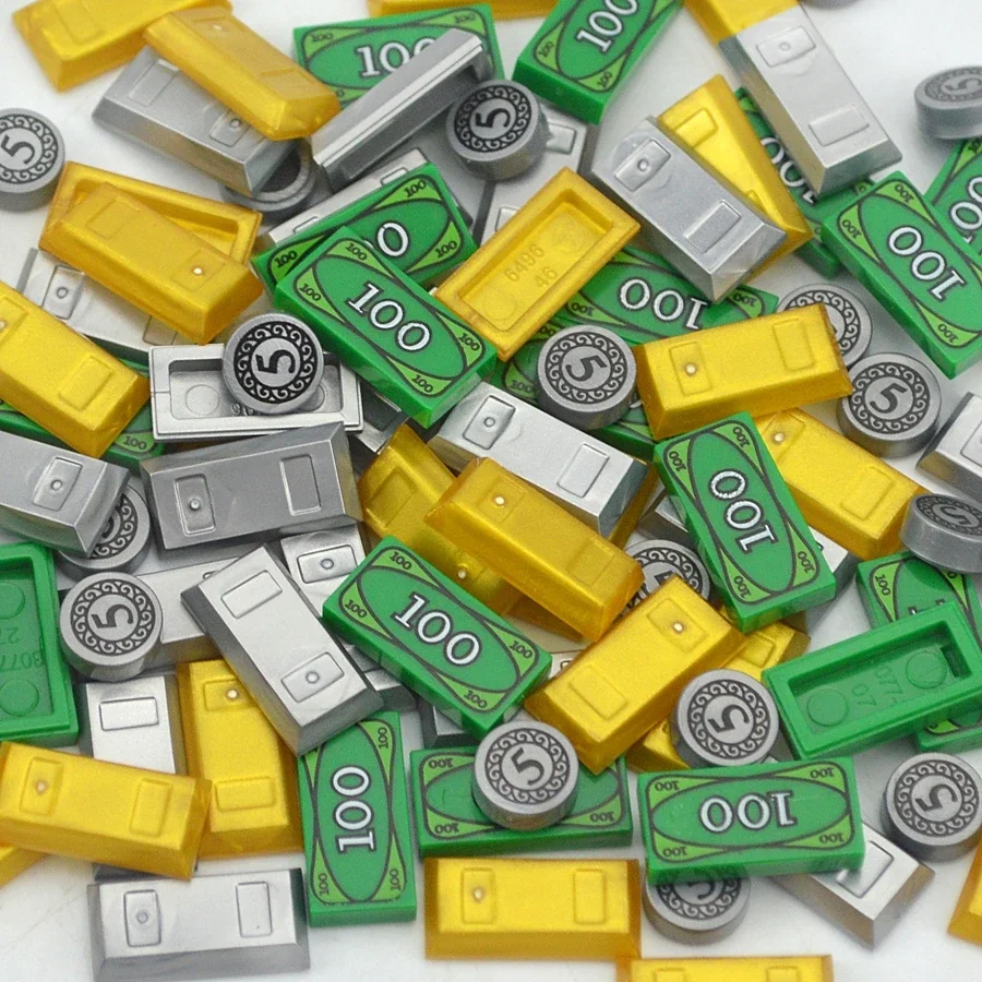 Accessoires Briques: Lingots Or Argent, Billets, Pièces Monnaie
