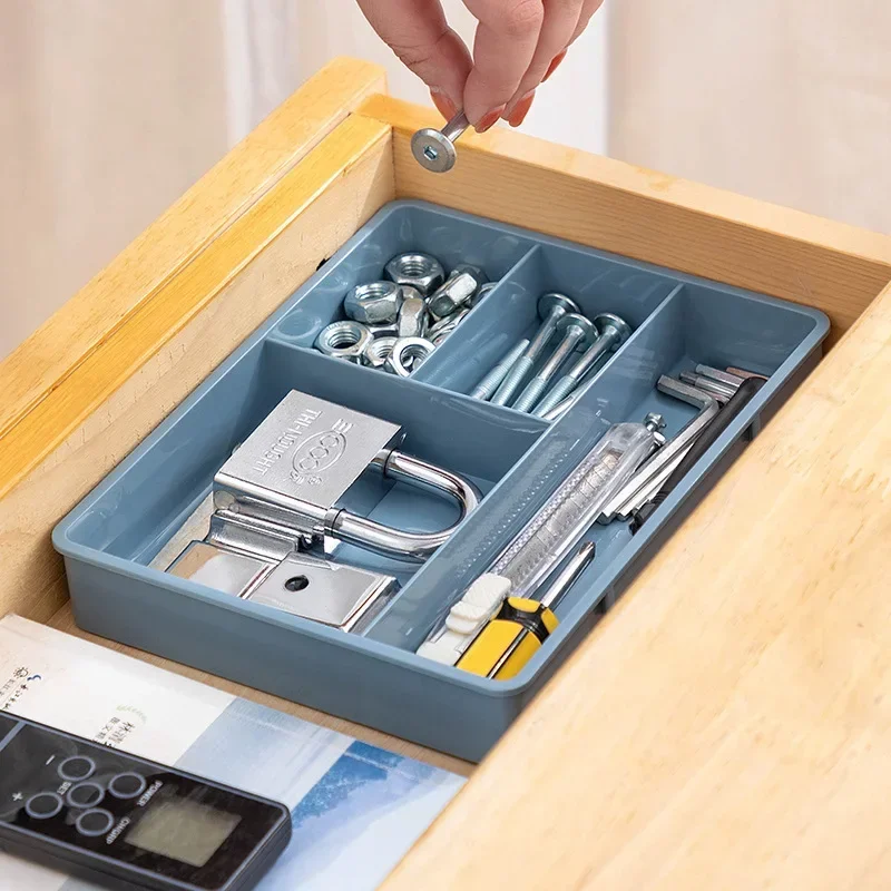 Organizzatore per cassetti da scrivania Scatola di immagazzinaggio multi-cella impilabile Vassoio Toletta Organizzatore di gioielli Organizzatore di trucco per l'home office - immagine 3