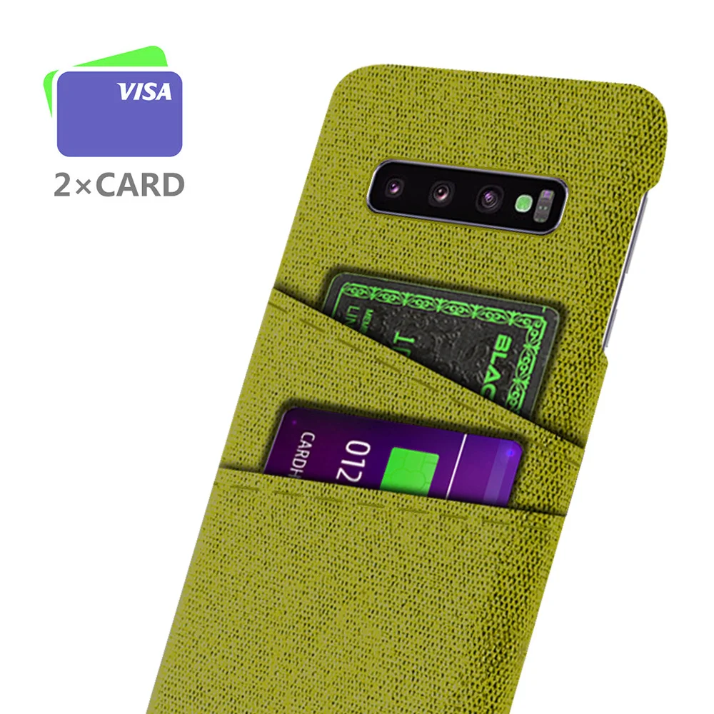 Per Samsung Galaxy S10 Plus S10E S10 + Cover Luxury Dual Card Fabrics Texture Coque Per Galaxy S10E S10 Plus S10 + Funda Capa