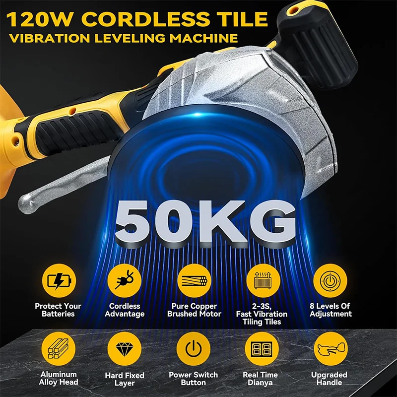 Electric Goddess 8500RPM Electric Tiles Laying Machine Cordless Tiles Laying Device High Loading Vibrating Tool For Dewalt 20V 3