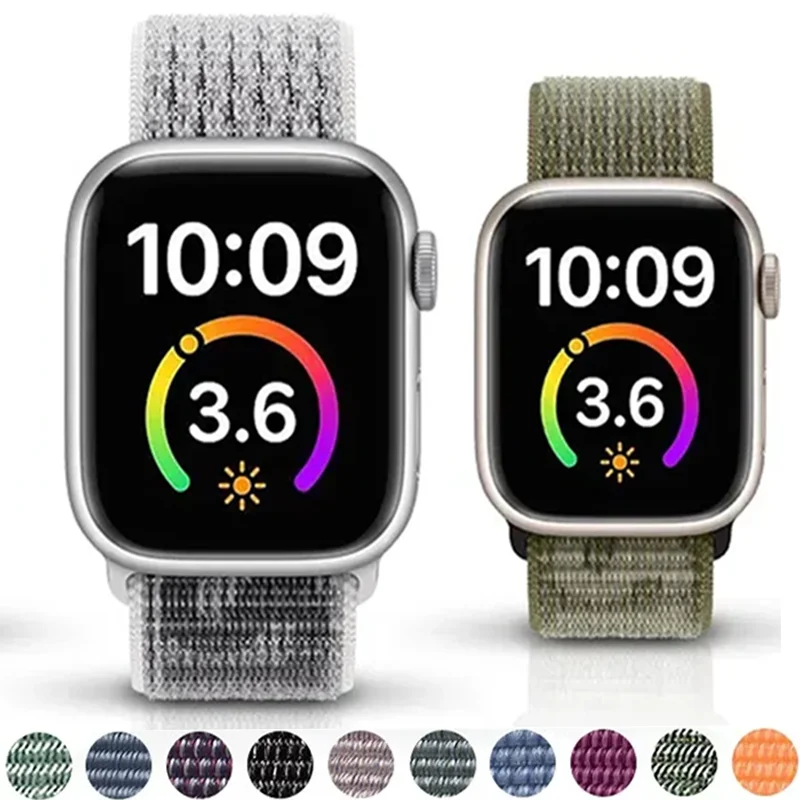 

Ремешок нейлоновый для Apple Watch Band 44 мм 40 мм 45 мм 41 мм 49 мм 42 мм 38 мм, браслет для часов Correa iwatch Series Ultra 2 9 8 7 SE 6 5 4 3