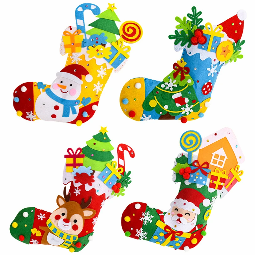 

Montessori Materials Diy Christmas Felt Stockings With Ornaments Sensorial Material Montessori Toys For 3 Year Olds G65Y