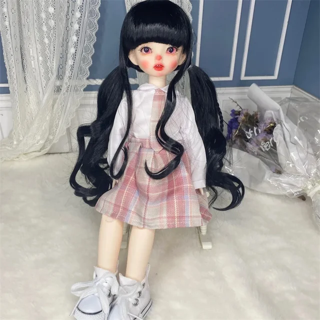 30CM BJD Doll 22 Movable Joint Color Eyes Aggrieved Face Full Set Doll Kawaii Princess Dress Changeable Wig Child Birthday Gift 5