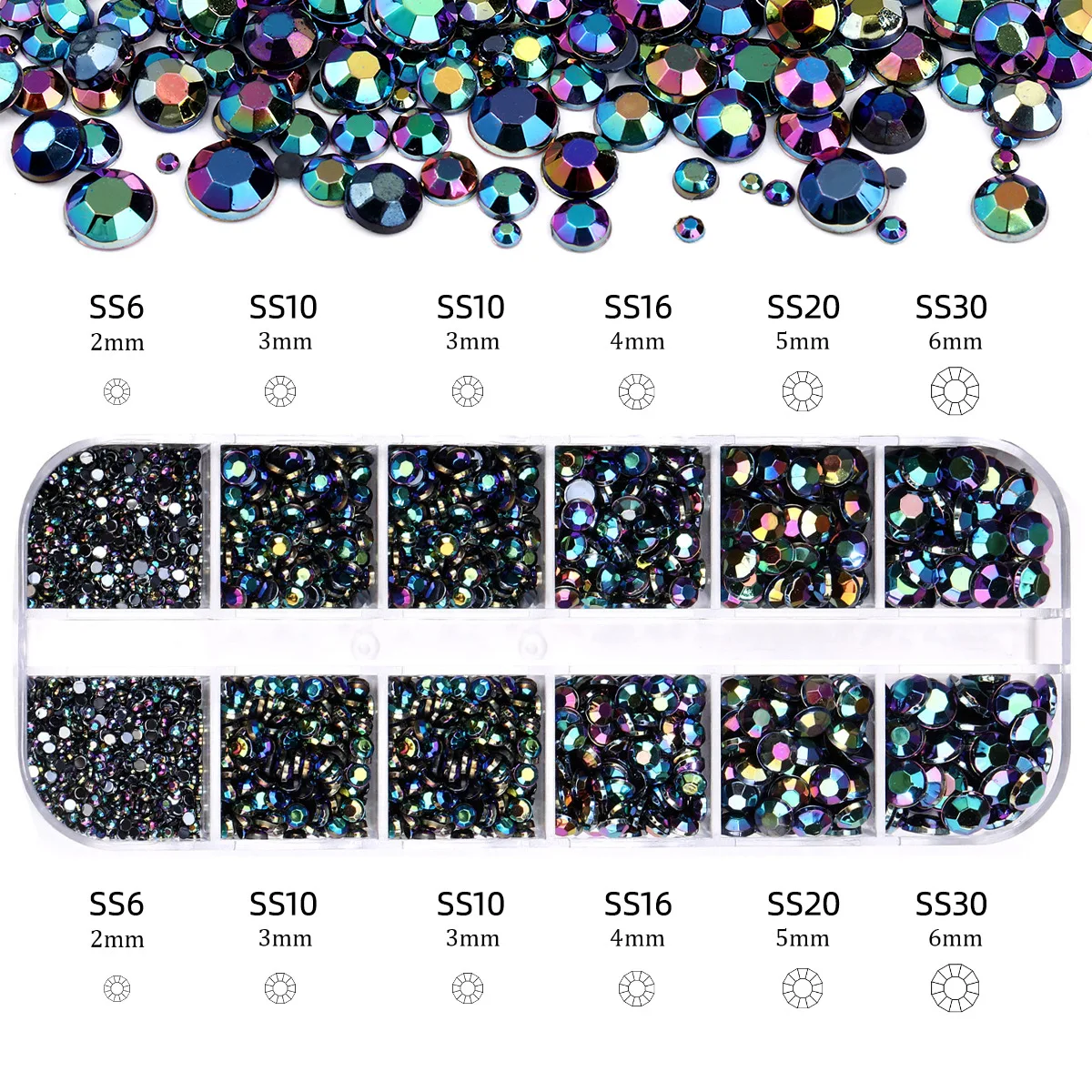 Deluxe Nail Art Rhinestones Kit with Storage Organizer for Stunning Holiday Designs