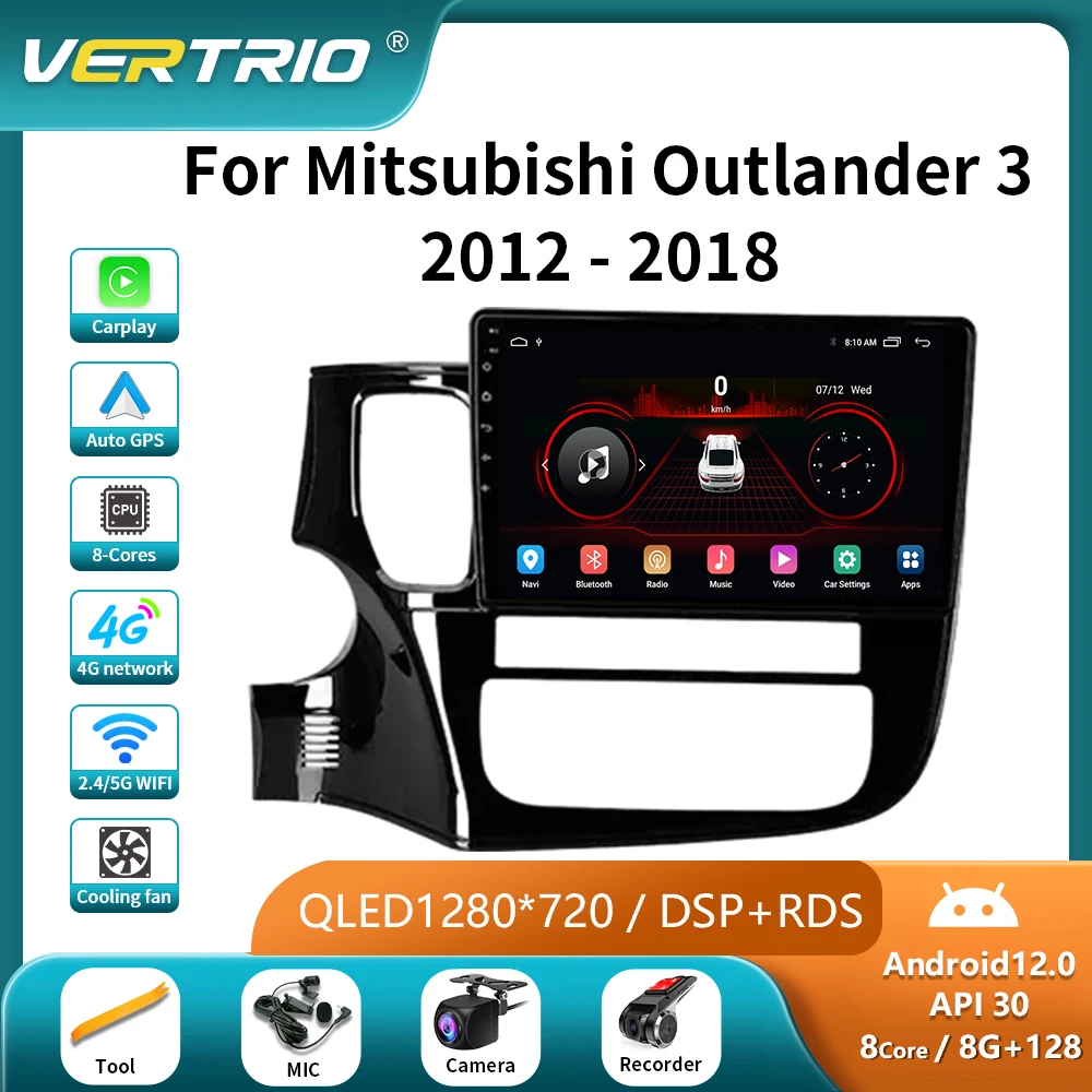 

Android 13 For Mitsubishi Outlander 3 GF0W GG0W 2012 - 2018 Car Radio Multimedia Player Navigat GPS 4G Carplay 2 Din DVD Stereo