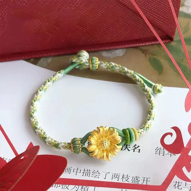 

UMQ Original Golden Sunflower Lucky Beads Flower-Shaped Light Luxury Versatile Carrying Strap Holiday Gift for Girlfriend