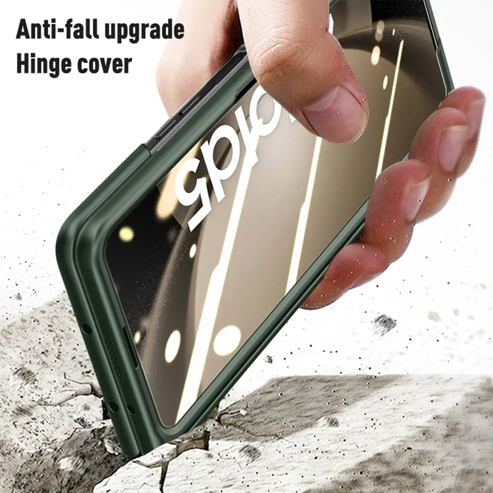 Simple Solid Color Skin Feel Hinged Folding Case For Samsung Galaxy Z Fold 5 Shell Film Integrated All-inclusive Protection Case