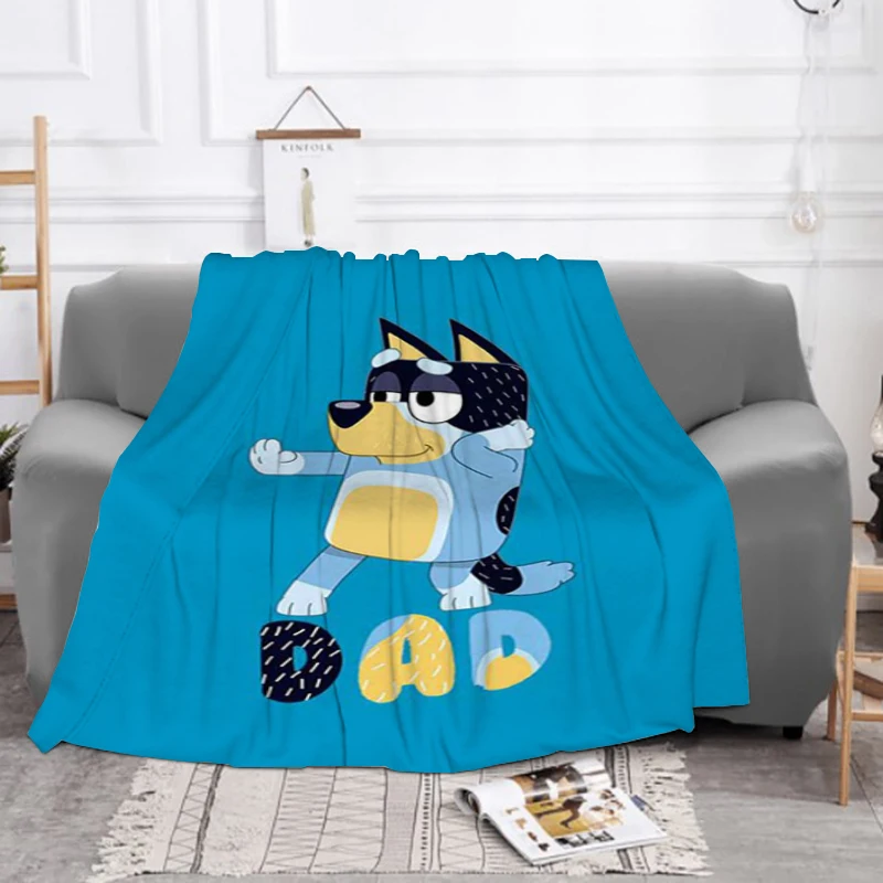 

Sofa Blankets & Throws B-Bluey Throw Blanket Furry Machine Washable Winter Fluffy Soft Bed Baby Fleece Beds Custom Nap Anime Car