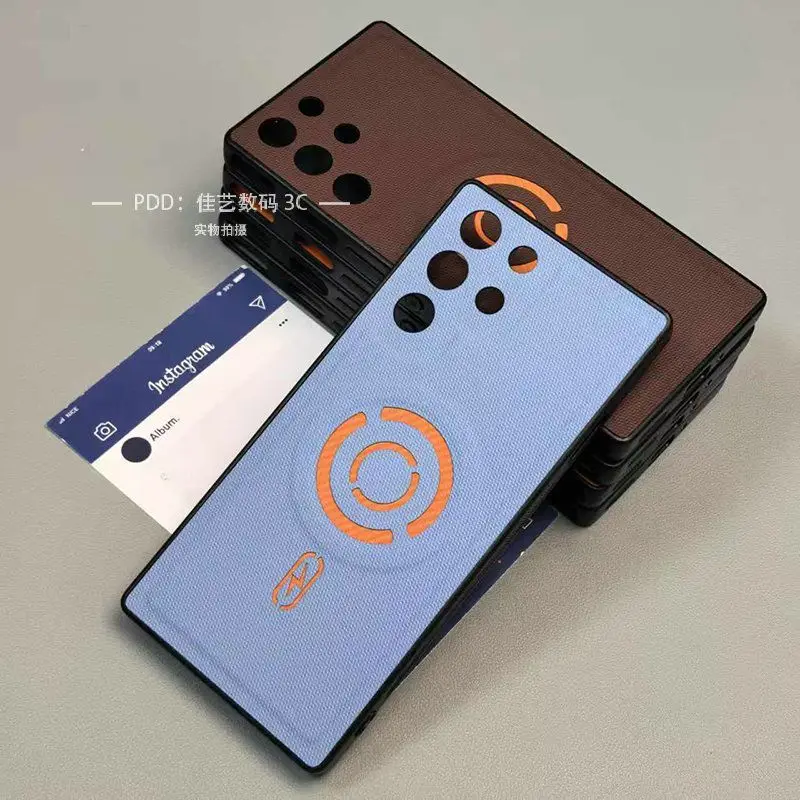 Luxcy Magnetic Matte PU Leather Silicone Phone Cover - Dustproof Bumper