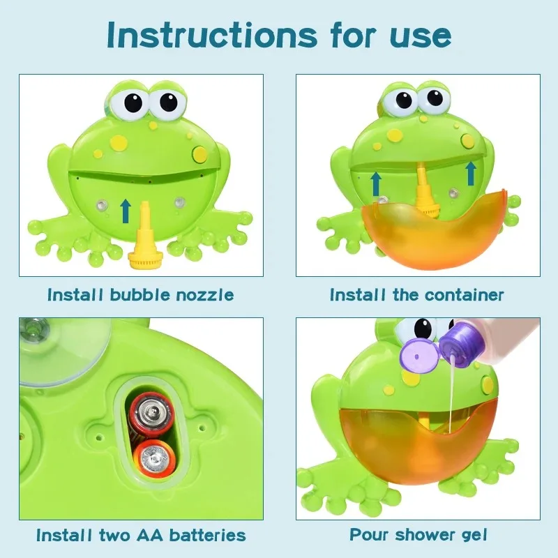 Creative Bubble Bath Toy for Kids Bubble Crab Frog Bubble Machine Bathroom Bathing Water Play Toys Bathtub Bubble Maker Toy Gift 5