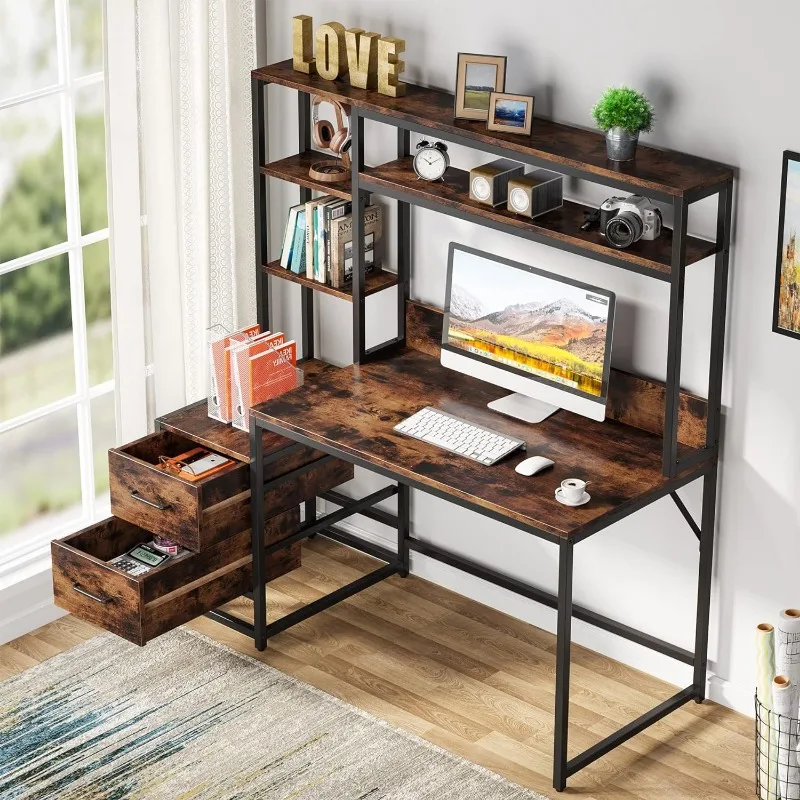 55 inch computer desk with drawers deals