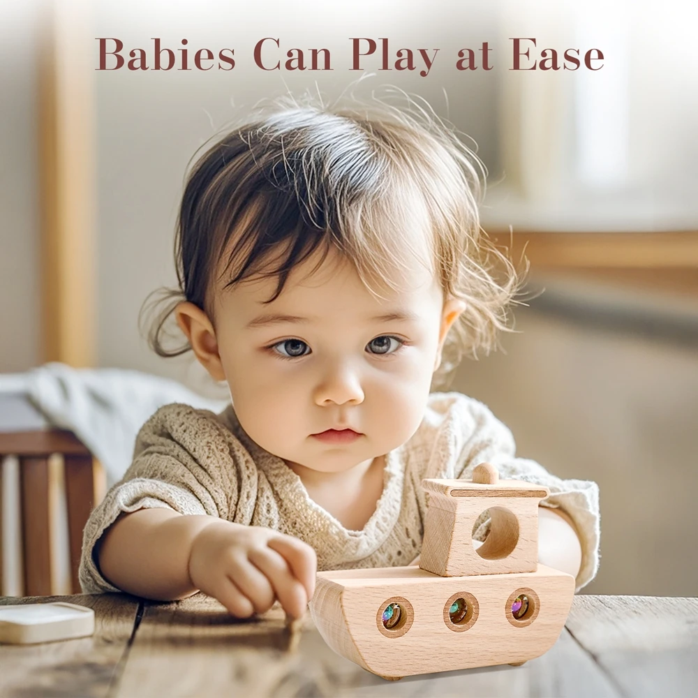 Montessori Baby Ship Toys Educational Games Kids Toddler Wooden Boat Toys For 1 2 Years Creative Montessori Game For Children 4