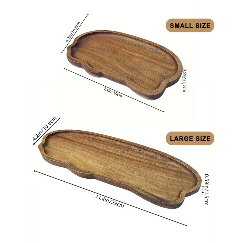 Japanese Style Wooden Tea Coffee Tray Fruit Dessert Candy Plate Food Dish Trays Tableware Wooden Food Tray