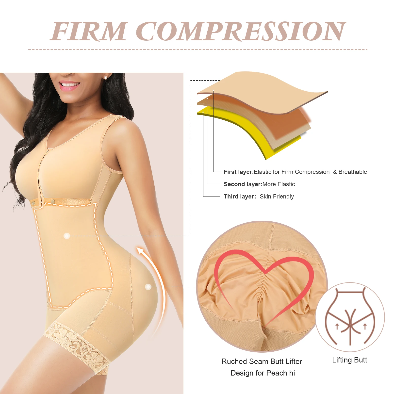 Shapewear for Women Tummy Control Zipper High Waist Body Shaper Butt Lifter  Pack of 1 (Fits 26-32 Waist Size)