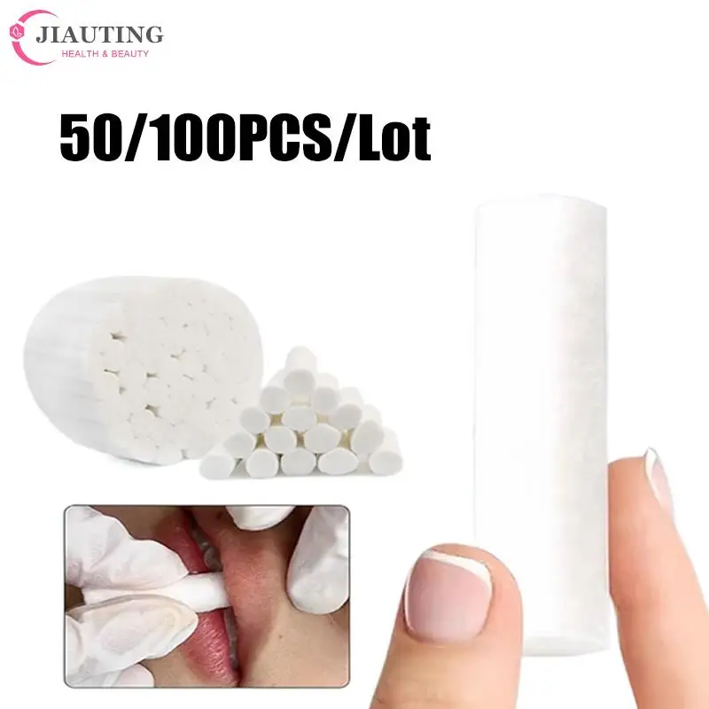 

50/100PCS Disposable Lip Tattoo Skin Stretching Cotton Stick With Box Semi-Permanent Makeup Lip Embroidery Blush Recovery Tools