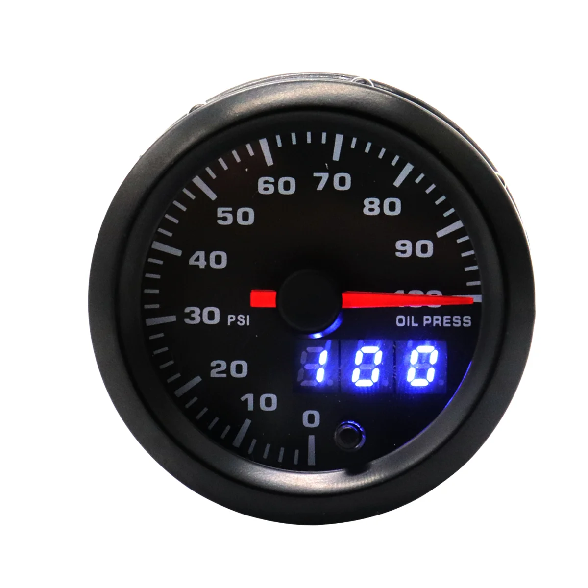 

Modified Auto Car Instrument 12V 2 inch 7 Color Backlight Adjustable 0-100psi Oil Pressure Gauge Car Meter (Black)