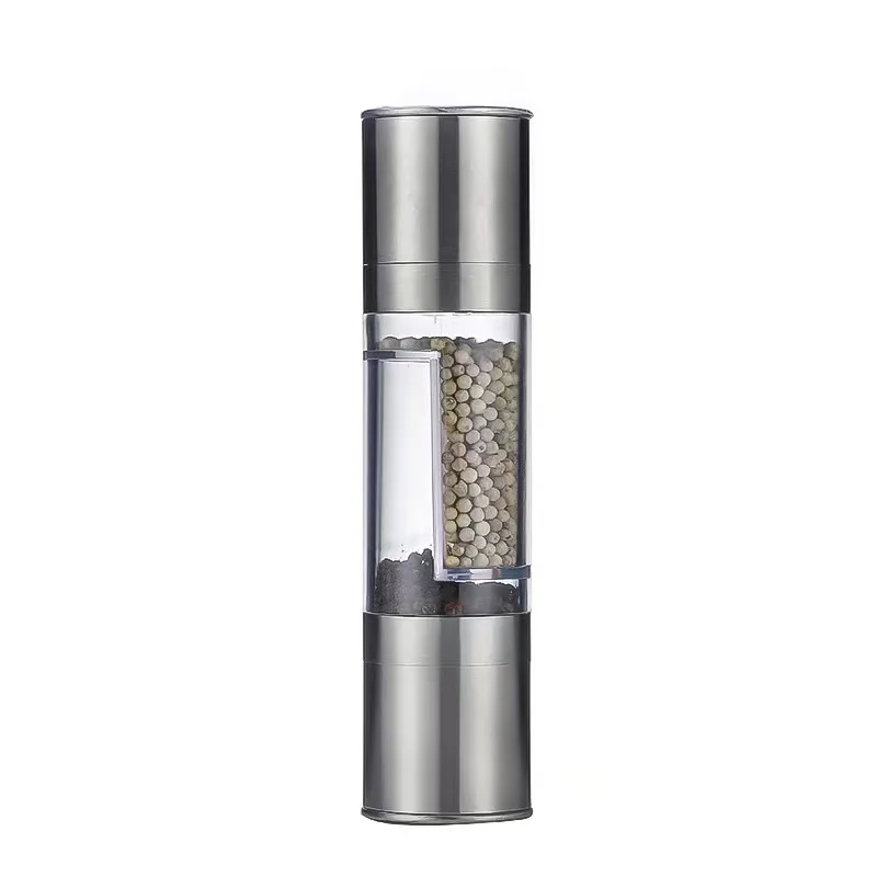 Salt and Pepper Grinder 2 In 1 Manual Stainless Steel Adjustable Ceramic Grinding Spice Grinder Kitchen Tool