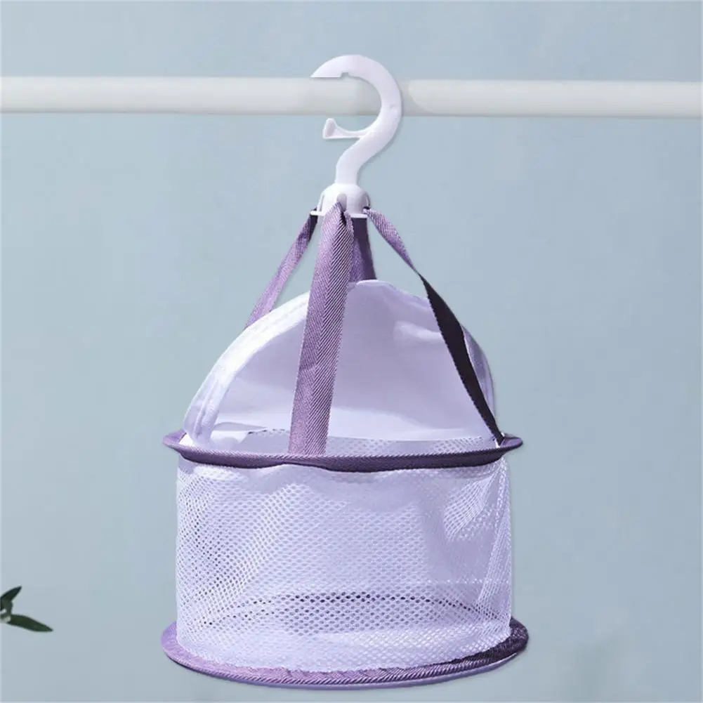 Anti-drop Drying Net Bag Strong Load-bearing Quick Dry Practical Makeup Brush Drying Mesh Bag with Windproof Buckle 2