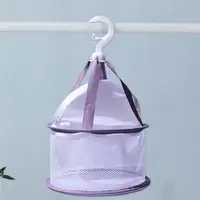 Anti-drop Drying Net Bag Strong Load-bearing Quick Dry Practical Makeup Brush Drying Mesh Bag with Windproof Buckle 2
