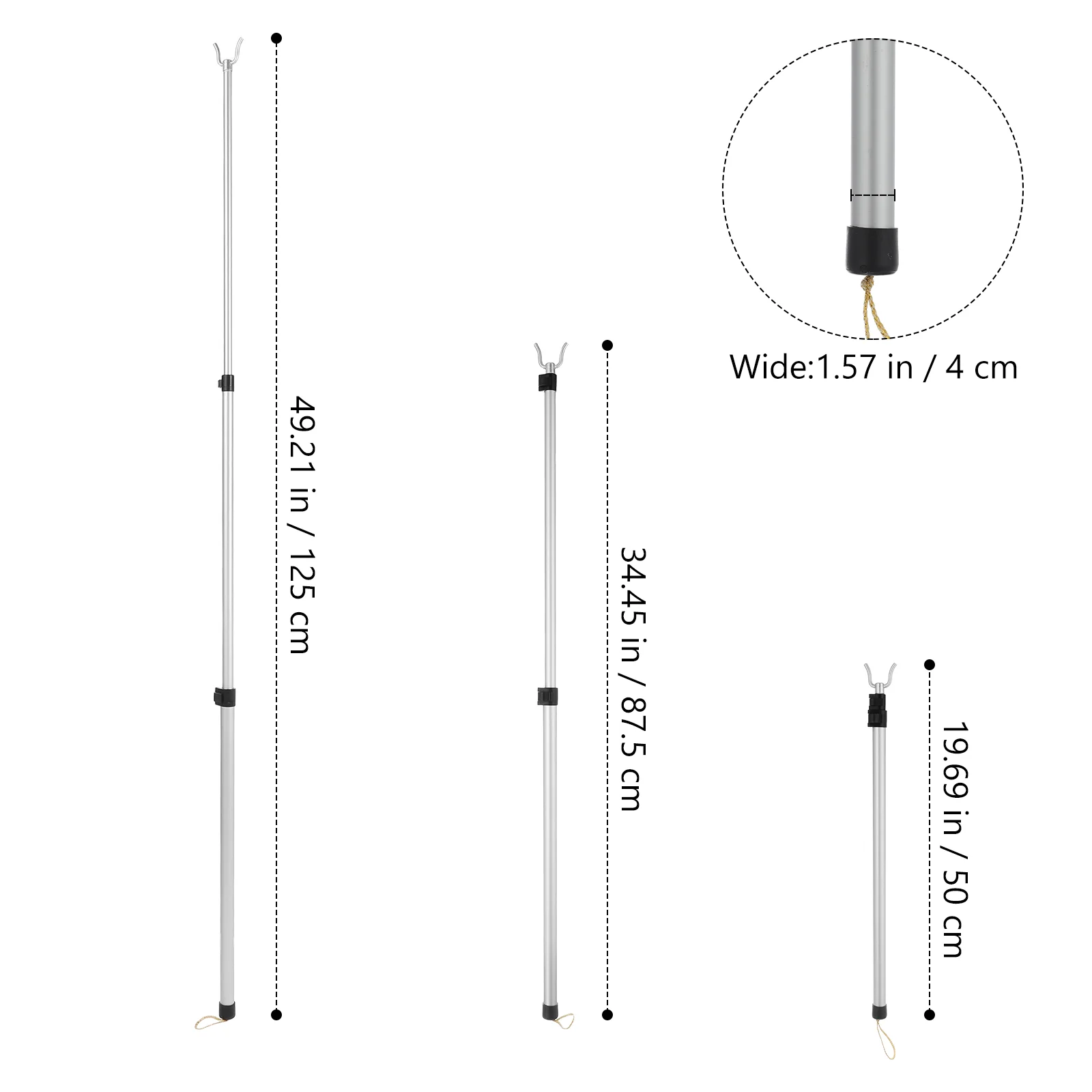 Rod Telescopic Clothes Rail Coat Hooks Creative Clothing Pole Towel Travel Line 5