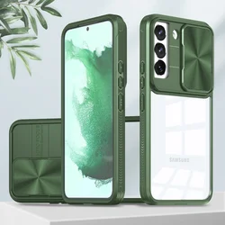 Shockproof Clear Cover with Camera Sliding Protection - Samsung A04E (Green)