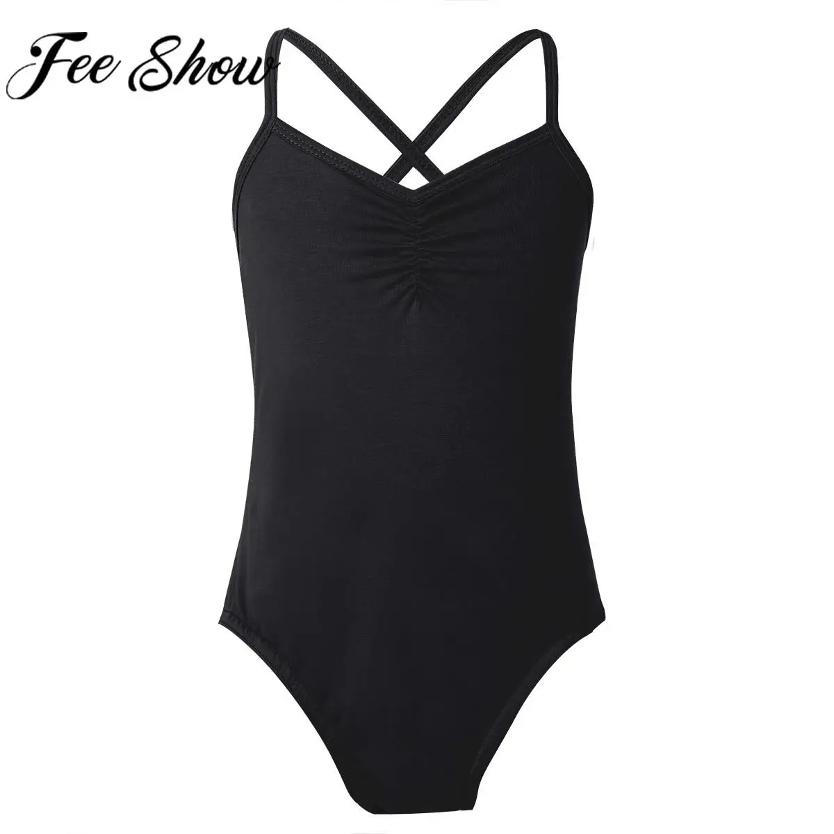 Kids Girls Balle Dance Ginnastica Body Senza Maniche Spaghetti Strap Body Ballerina Dancer Training Performance Costume