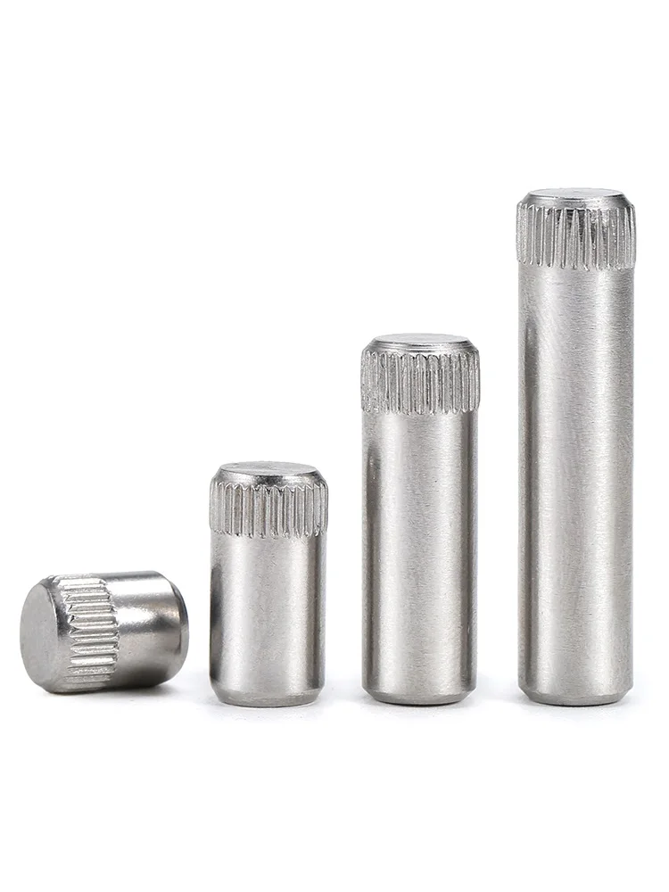 Stainless Steel Knurled Plungers M1.5~M8 304 Stainless Steel Knurled Pin Cylindrical Pin Shaft Toy Connecting Rod Lock Hinge