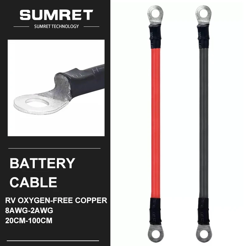 Battery Inverter Connection Cable 8 6 4 2 AWG Jumper Starter Wire For Car Battery UPS Inverter