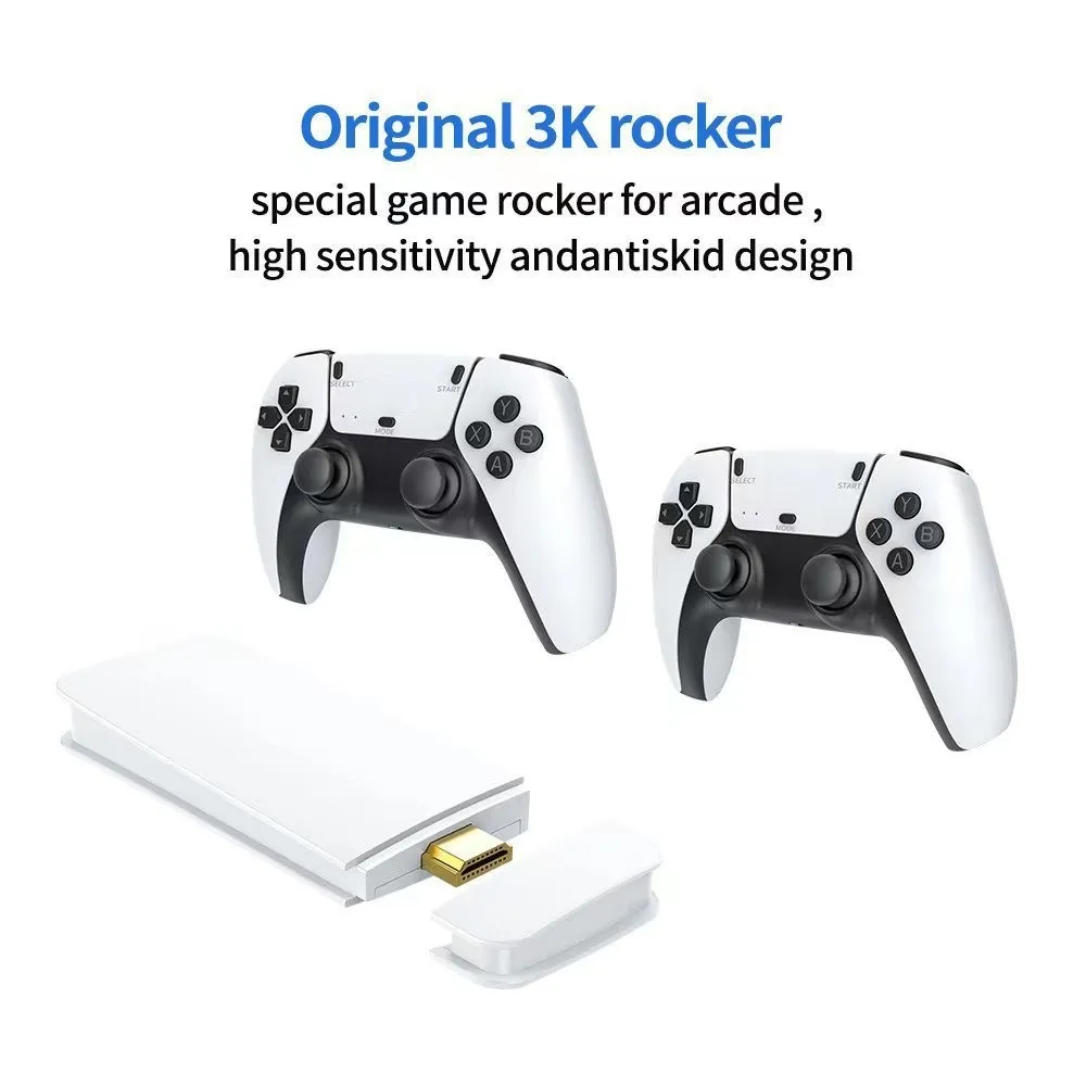 M15 Game Stick Mini TV Handheld Game Console Wireless Gamepads 64G 20000+ Retro HD Output Two-player for PS1 Etc