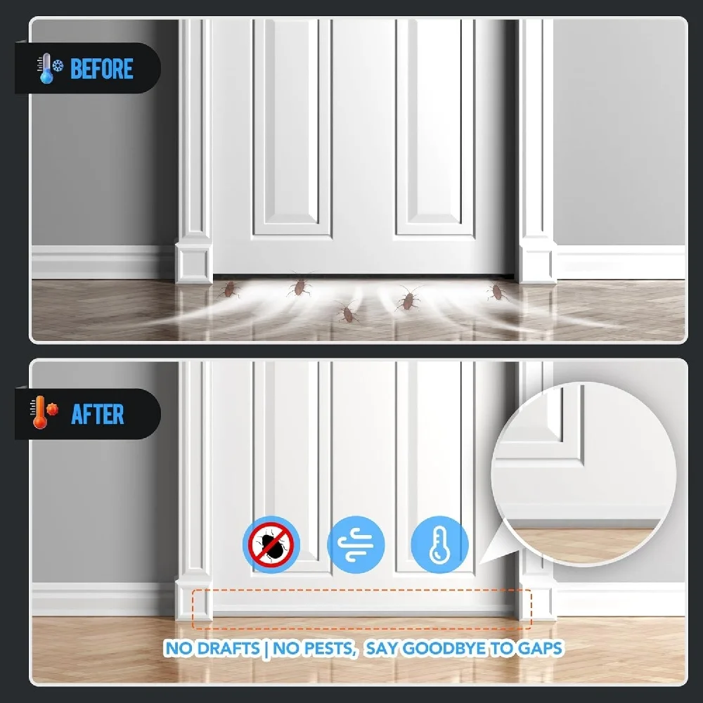 Clear Silicone T-Shaped Door Seal Strip with Strong Adhesive, 3CM Wide, 3M Long