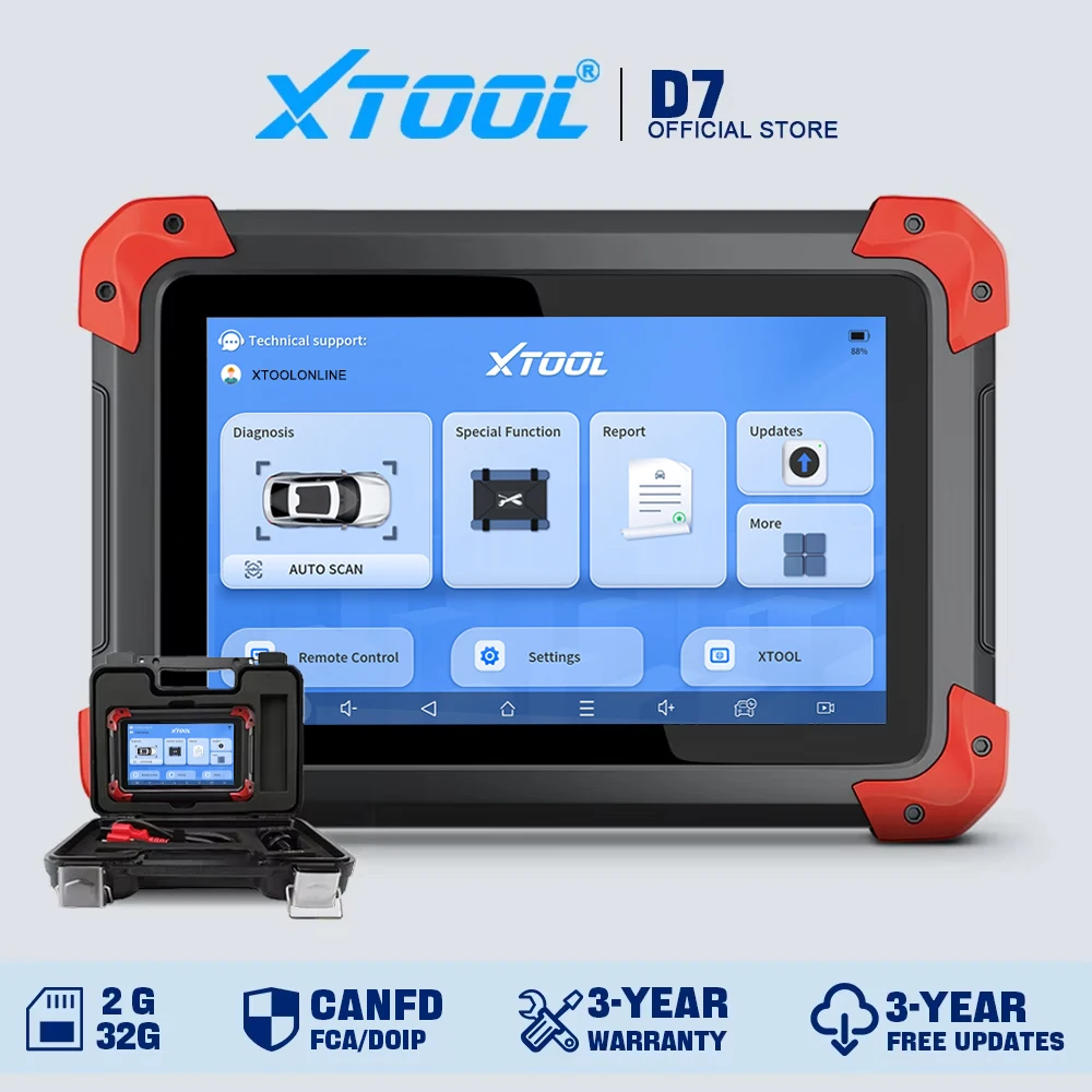 XTOOL D7 Automotive Diagnostic Tool, 2023 Newest with 3 Years Updates($300 Worth), Bi-Directional Control, OE Full Systems Diagnosis, 36+ S 並行輸入品 XTool D7 OBD2 ALL System Diagnostic Tool -