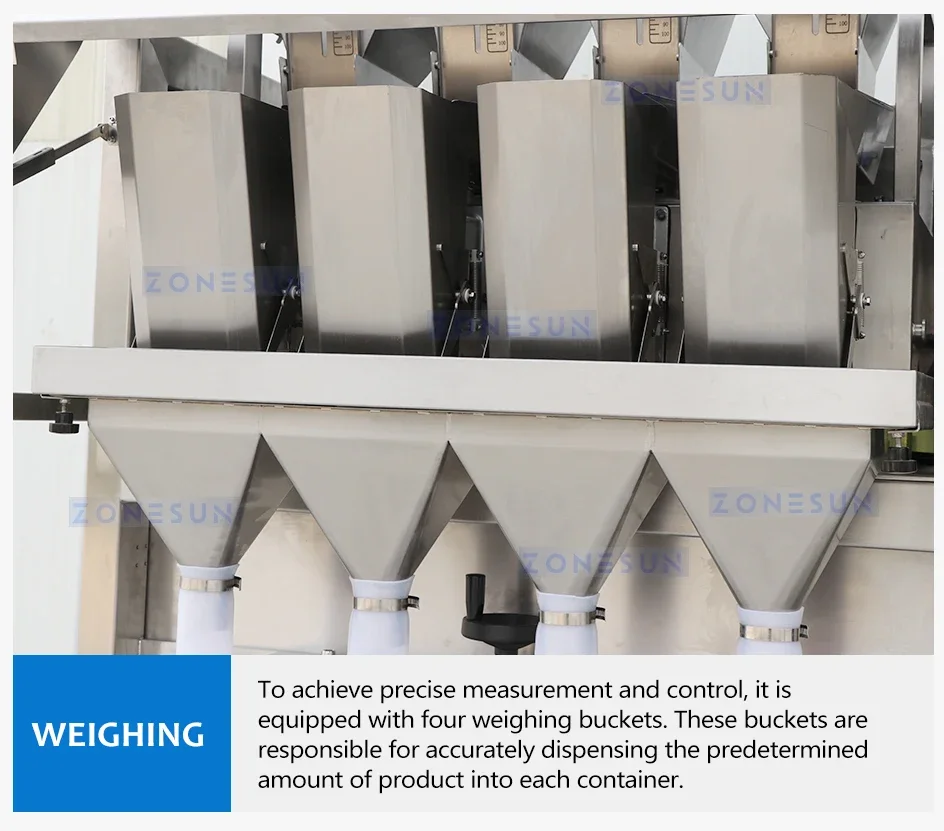 ZONESUN Automatic Particle Granule Filling Machine Vibratory Weighing ZS-GW5