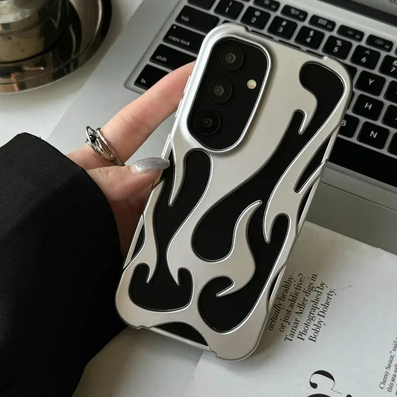 3D Flame Pattern Hollow Heat Dissipation Phone Case