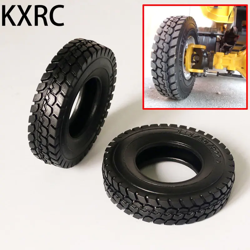 

2Pcs Rubber Gravel Tires Narrow Wheel for 1/14 Tamiya RC Truck Trailer Tipper Scania 770S Benz Actros 3363 Volvo MAN LESU Part