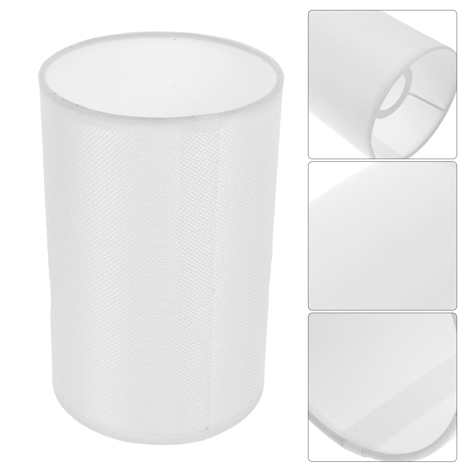 

Vintage Cylinder Lamp Shade White Fabric Drum Lampshade E27 Light Cover Modern Home Bedroom Living Room Decoration