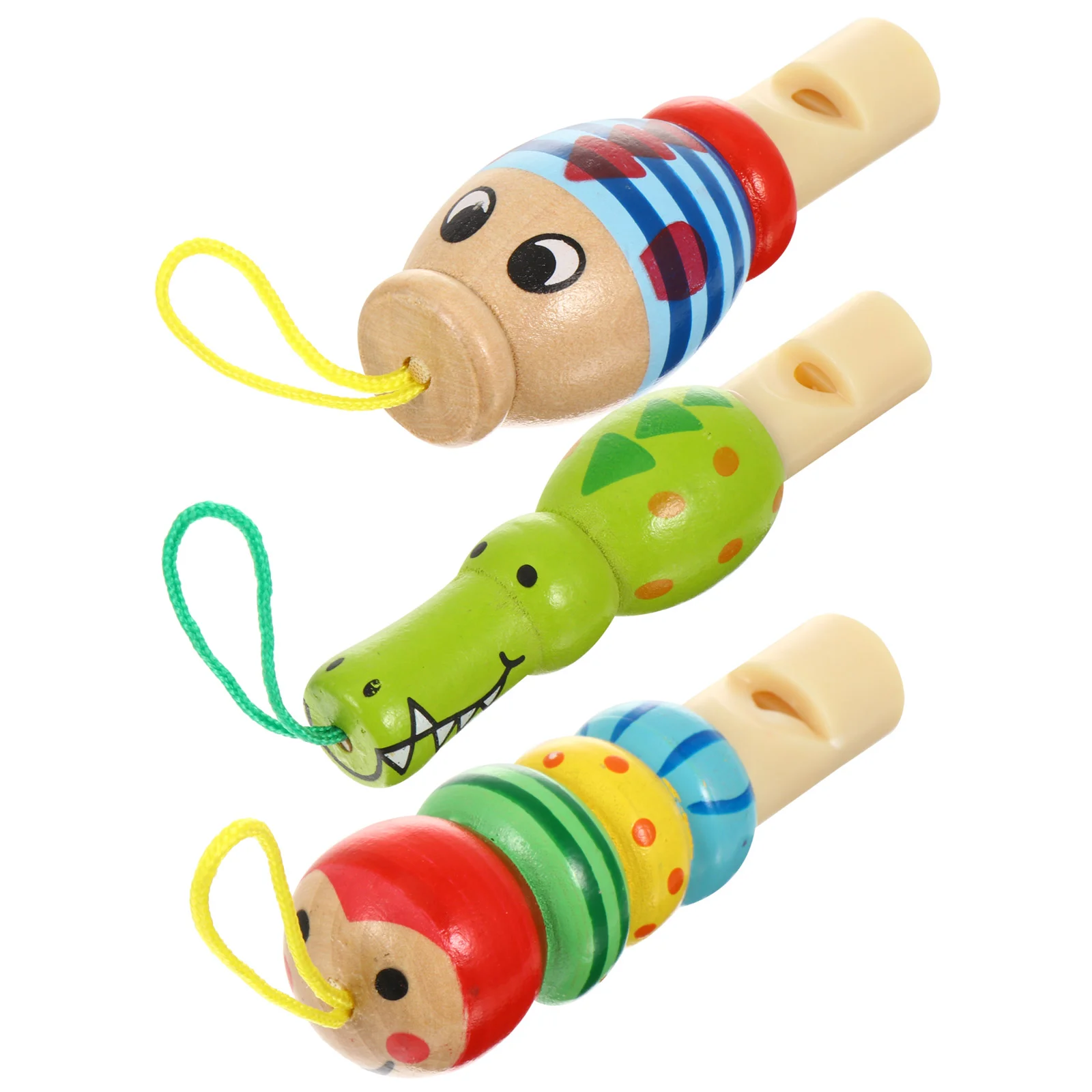 

3 Pcs/ Animal Whistle Kids Bath Toys Birthday Present Plaything Creative Wooden Musical Baby