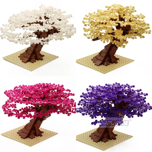 Marumine MOC Bricks Tree Set 205PCS with Plate Model Building Kit Blocks Plant Accessories Grass Parts Decoration Scene Toys 4