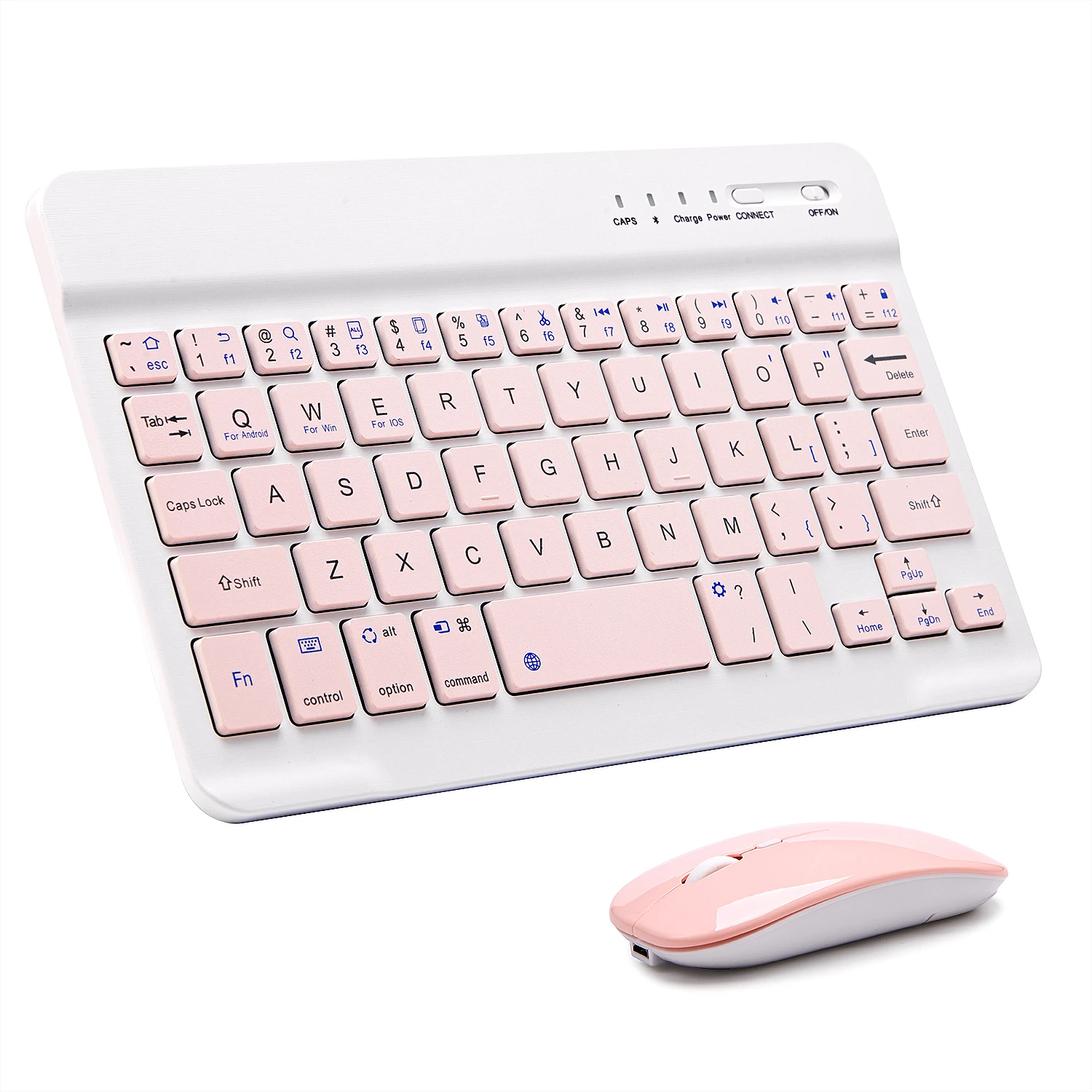 Pink Wireless Bluetooth Keyboard and Mouse Mini Spainish Keyboard Bluetooth Keyboard for Tablet IOS Android IPhone Ipad Keyboard computer keypad Keyboards