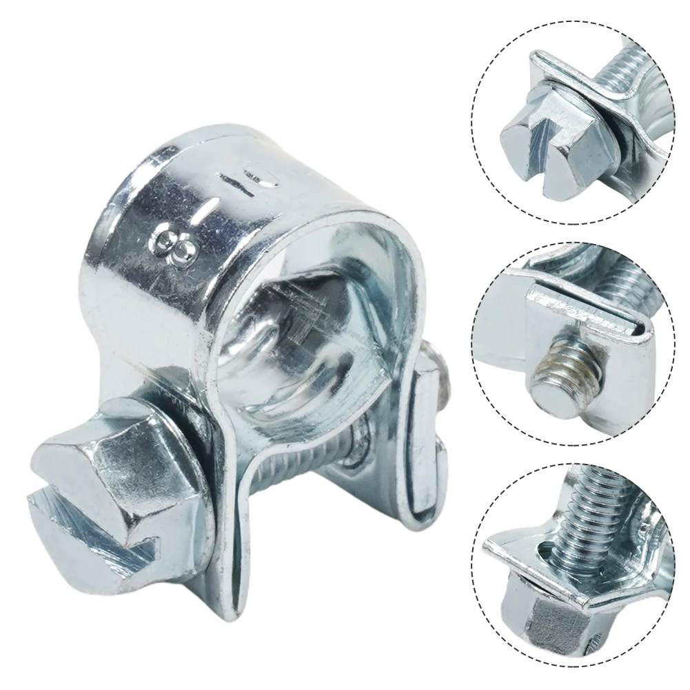 Hose Clips Fuel Line Jubilee Clamp Diesel Petrol Pipe Coolant Radiator Tube Clamp Carbon Steel Fastener Household Tools 10PCS