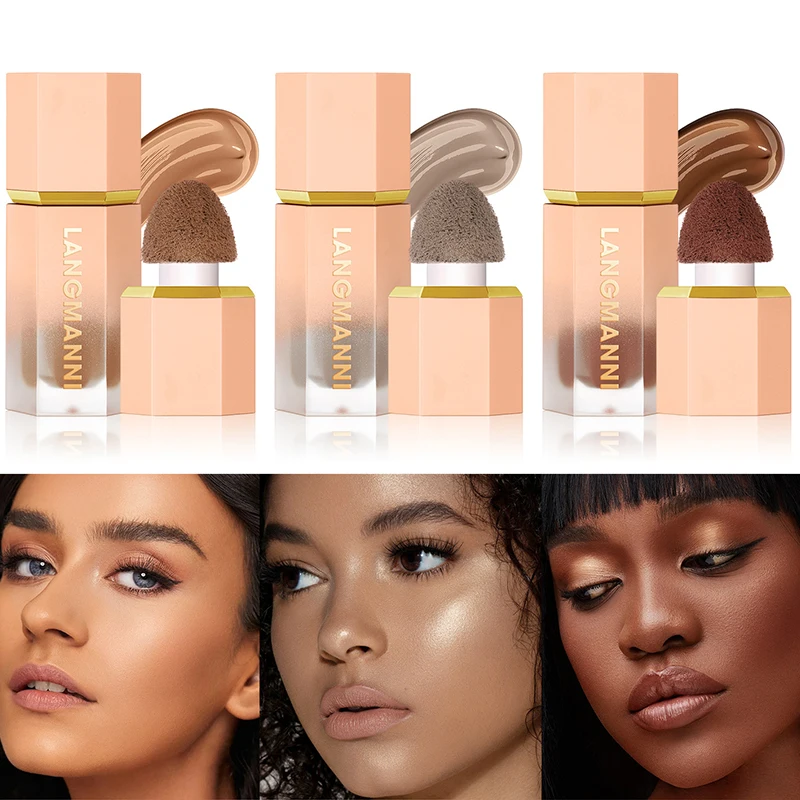 

Three color liquid facial makeup with three-dimensional deepening contour and side shadow Cosmetics Skin Care