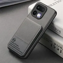 Premium RFID Leather Wallet Card Holder Case with Stand Feature - Realme 16 Pro Plus (GRAY)