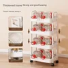 Multi-functional storage shelf, kitchen, floor, bedroom, baby snack shelf, mobile bathroom shelf, bathroom storage shelf, office 4