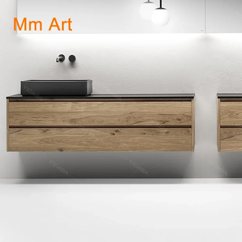 black color bathroom vanity cabinets with single and double sink