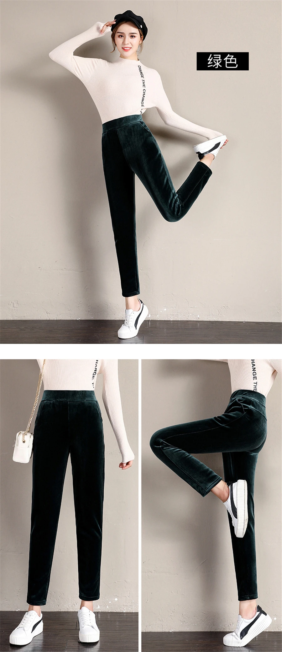 Winter Thicken Velvet Pencil Pants Women's High Waist Plush Fleece Lined Big Size 5xl Ankle-length Pantalons New Slim Leggings