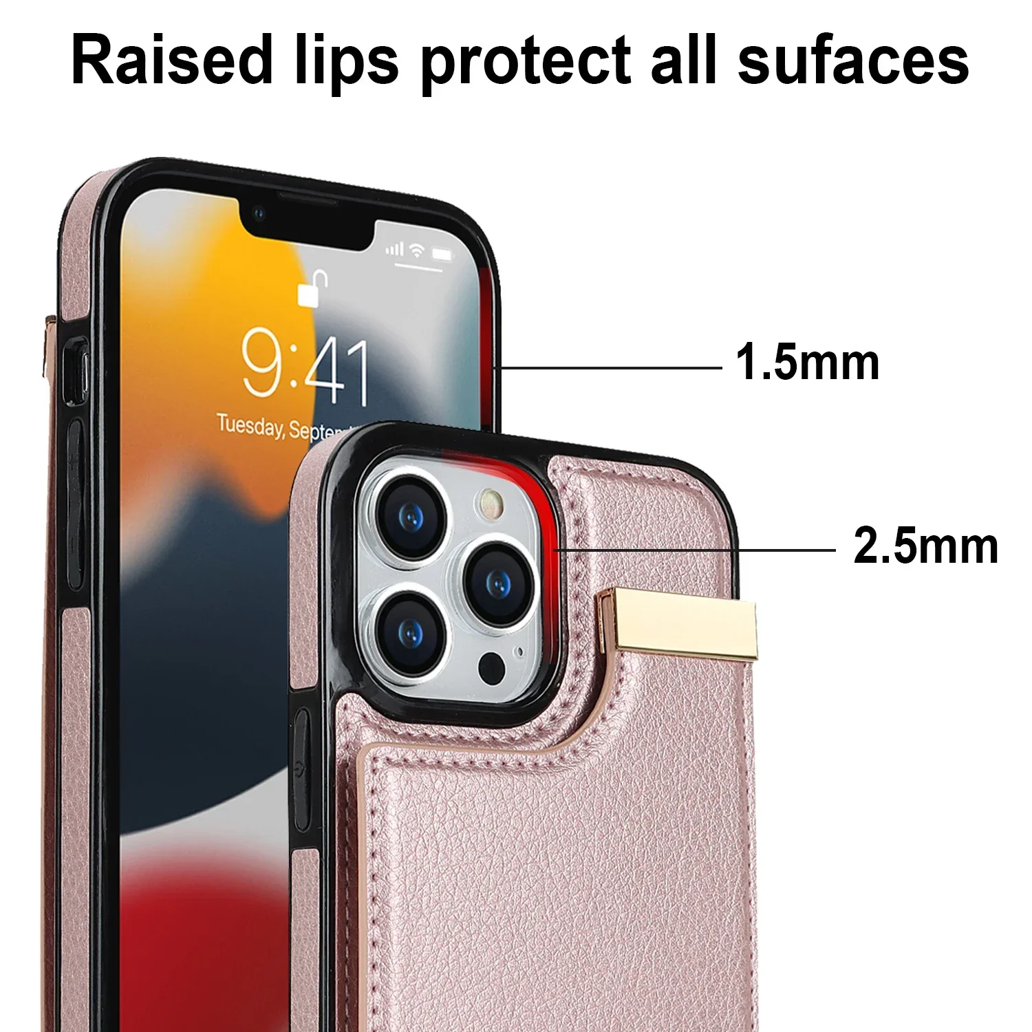 Elegant Leather Wallet Phone Case with Card Slot Holder