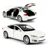 1/32 Tesla Model S 100D SUV Toy Car Model Diecast Alloy Metal Miniature Sound & Light Pull Back 1:32 Collection Gift For Boy Kid 6