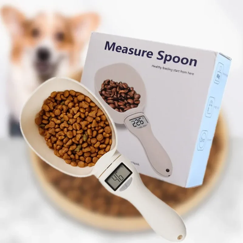 

Pet Food Scale Dog Cat Feeding Bowl Measuring Spoon Kitchen Scale Digital Display Pet Accessories Dog Food Container